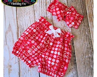 Baby Girls Valentines Day Red Bloomer Set Headwrap Toddler Head wrap Bloomers Clothing Heart Pink Infant 3 6 9 12 18 24 Month Size 2t 2