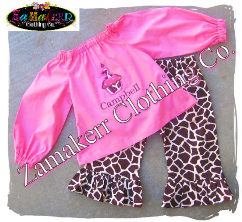 Birthday Girl Outfit Set Toddler Infant Baby Girl Clothes 3 6 9 12 18 24 month size 2T 2 3T 3 4T 4 5T 5 6 7 8 Giraffe Girl Outfit Set