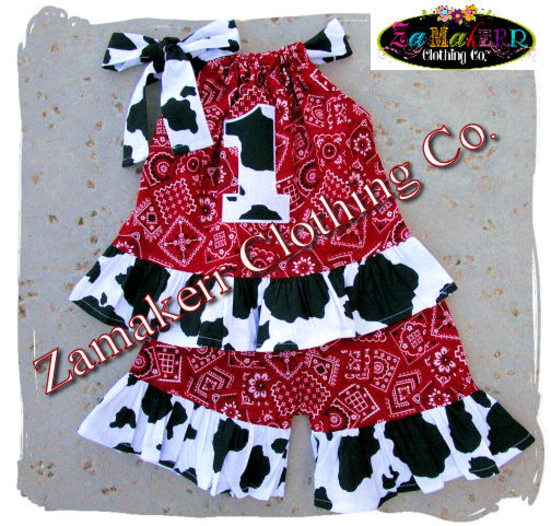 Custom Boutique Clothing Farm Cow Bandana Pillowcase Top Etsy