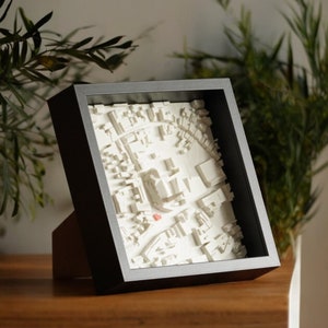 3D-coördinatenafbeelding gepersonaliseerd jubileum, Valentijnsdag, bruiloft of huisaankoop - Gepersonaliseerde geschenken Stadskader
