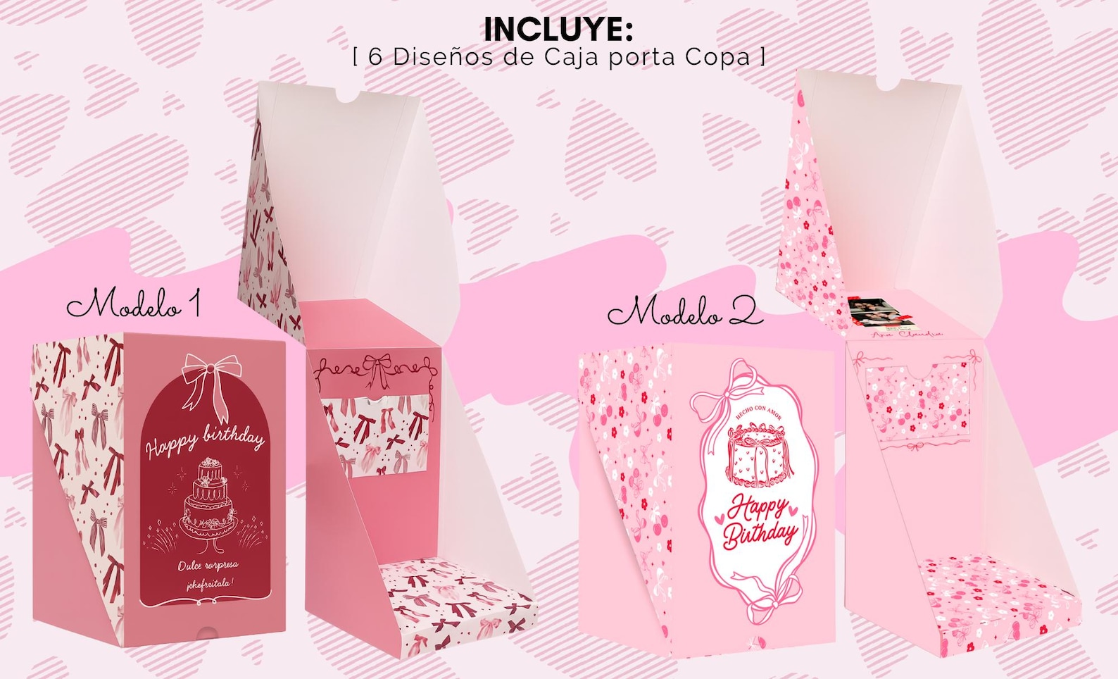 Editable Cake Box Mini Cake Box, Cake Box, Editable Canva Template, Cake Holder Box, DIY ...