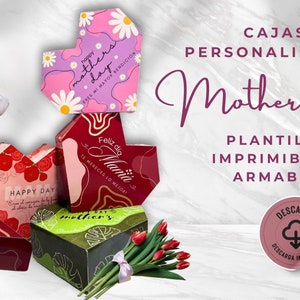 Modelli stampabili, scatola a cuore per la festa della mamma, regalo, regalo personalizzato
