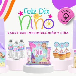 Kit stampabile per la giornata dei bambini, barretta di cioccolato, sacchetti di patatine, regalo personalizzato per bambini, stampabile per bambini, compleanno dei bambini, etichette per la giornata dei bambini
