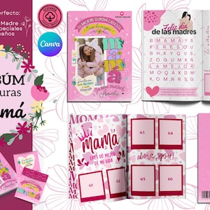 Album di adesivi personalizzati, regalo per la mamma, album fotografico stampabile, regalo per la festa della mamma, modello modificabile, album da stampare
