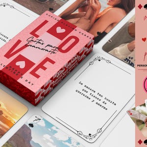 Modèle de cartes à jouer personnalisé, cartes personnalisées, jeux de deck et de cartes, cadeau personnalisé, Saint Valentin, cadeau couples
