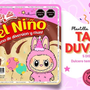 Plantilla imprimible tapa Duvalin, etiqueta duvalin feliz dia del niño, png, regalo feliz dia del niño, duvalin gigante