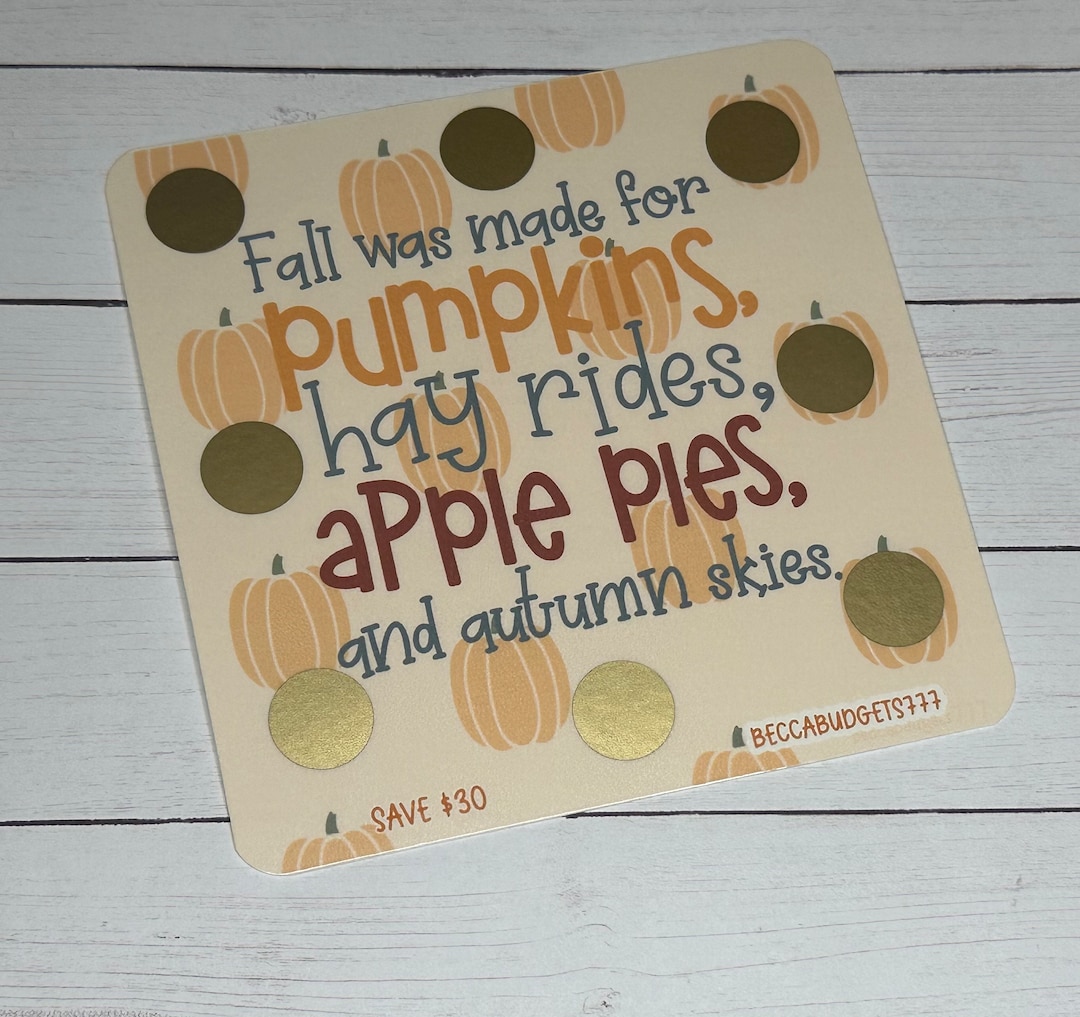 Fall Scratch Off PUMPKIN HAYRIDES FALL Scratch off Savings Challenge - Etsy