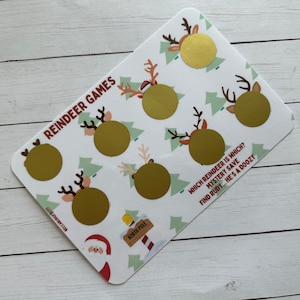 REINDEER GAMES scratch off savings challenge