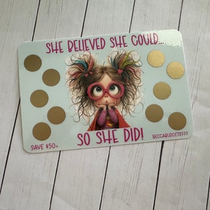 SO SHE DID scratch off savings challenge