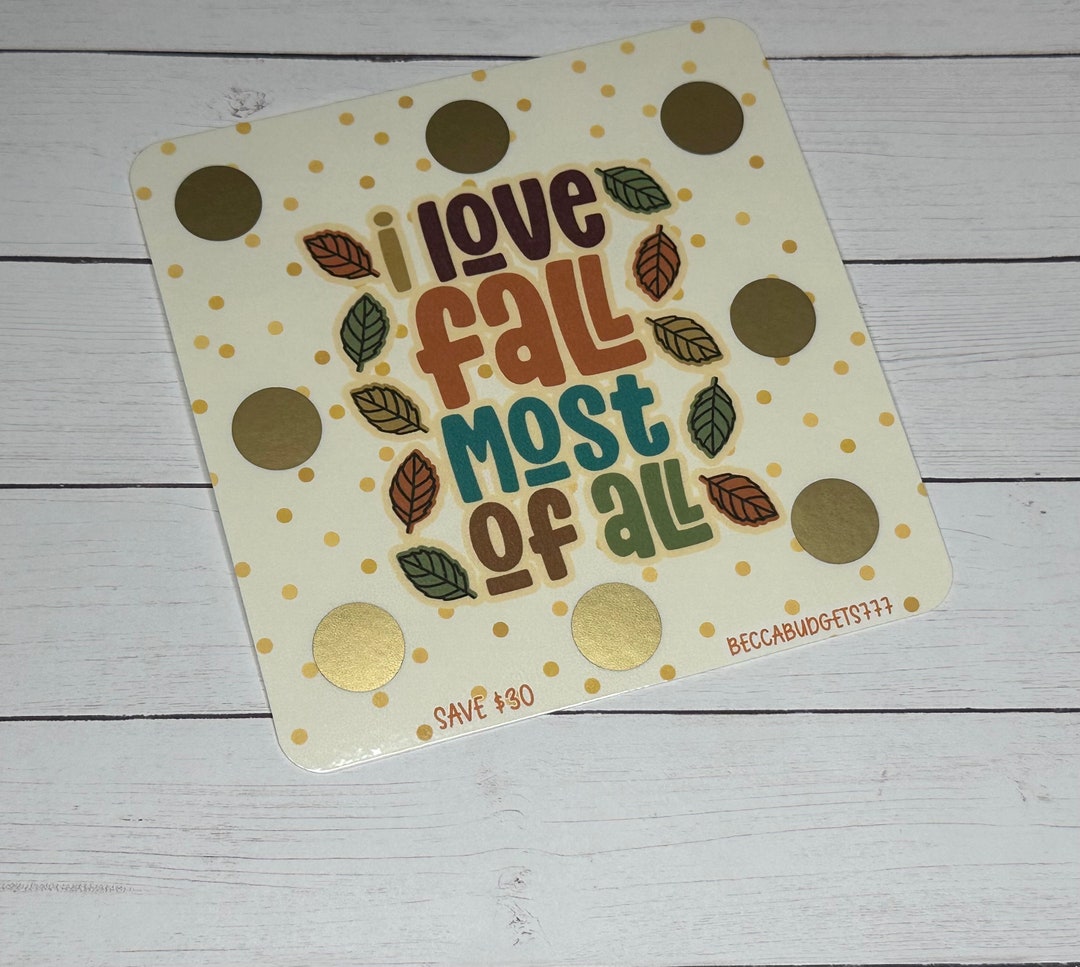 Fall Scratch Off FALL MOSTOF ALL Scratch off Savings Challenge - Etsy