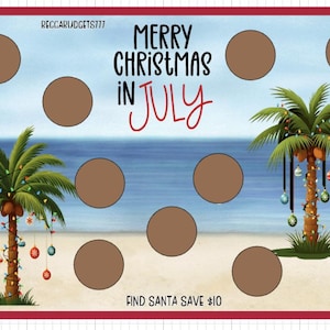 MERRY CHRISTMAS in JULY scratch off savings challenge
