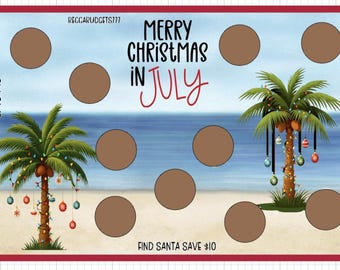 MERRY CHRISTMAS in JULY scratch off savings challenge