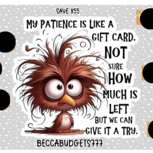 GIFT CARD PATIENCE scratch off savings challenge