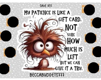 GIFT CARD PATIENCE scratch off savings challenge
