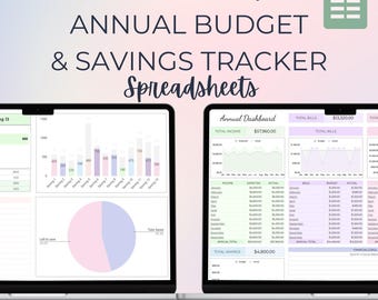 Google Sheets Templates | Personal Finance Bundle | Annual Budget & Savings Tracker | Editable Financial Planner