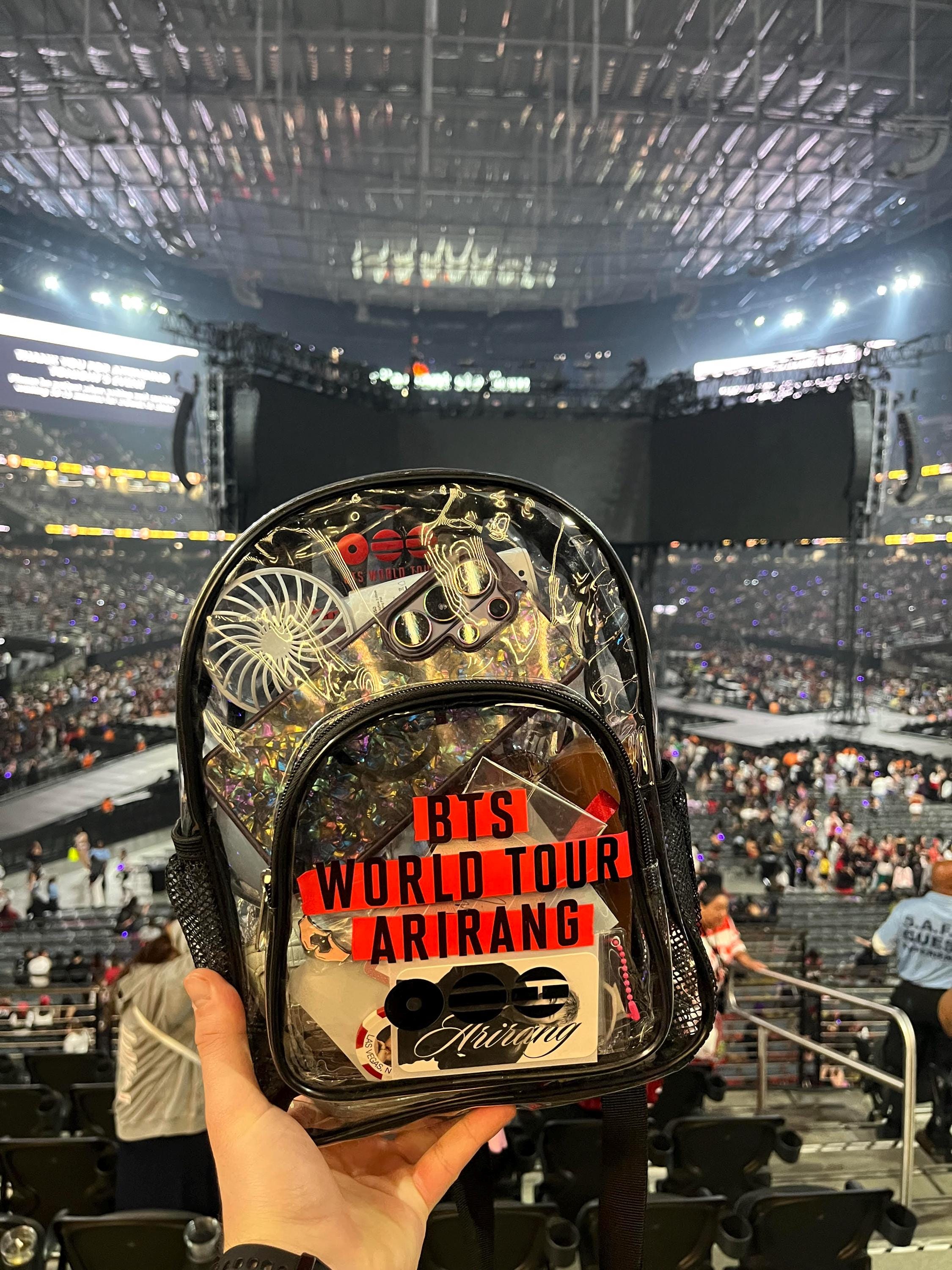 BTS Arirang World Tour Clear Backpack, Stadium Approved Concert