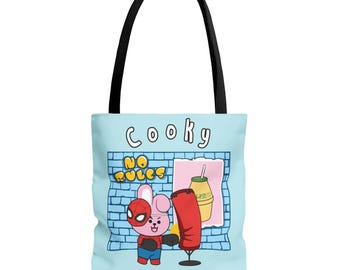 BT21 Cooky Tote Bag, BTS Jungkook Pink Tote Bag, Kpop Concert Bag, Cute School Book Bag, Everyday Canvas Bag, BTS Army Fan Gift