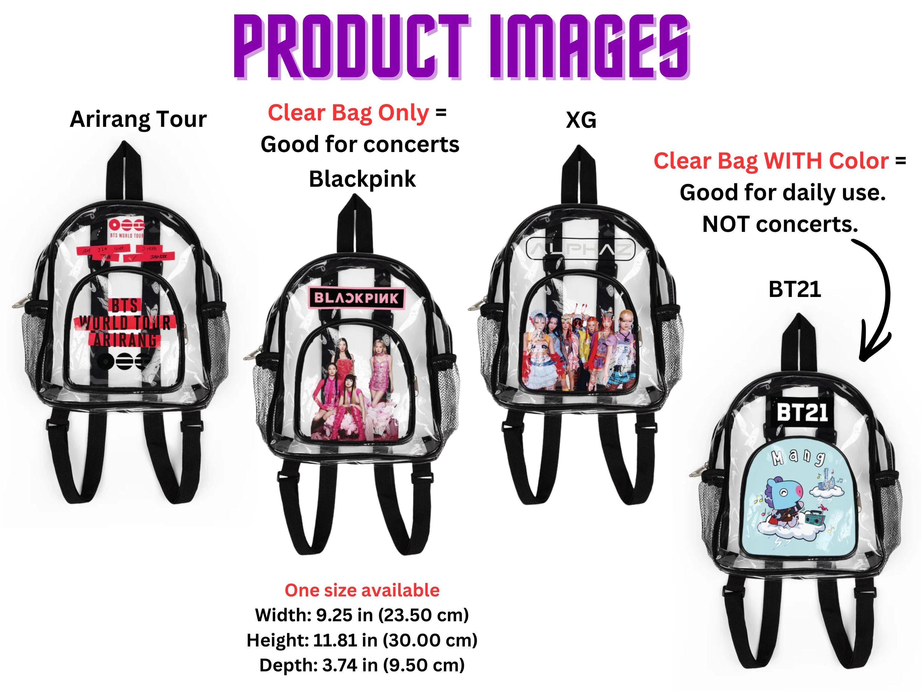 BTS Arirang World Tour Clear Backpack, Stadium Approved Concert