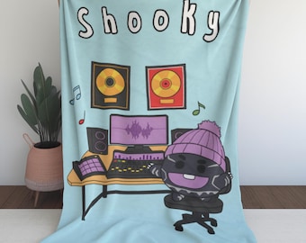 BT21 Shooky Blanket, BTS Suga Throw Blanket, Cute Kpop Fleece Blanket, Cozy Plush Throw, Kids Bedroom Decor, BTS Army Yoongi Fan Gift