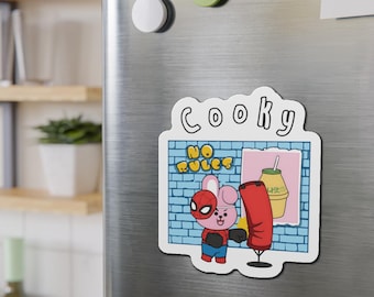BT21 Cooky Magnet, BTS Jungkook Car Magnet, Cute Kpop Car Decor, Exterior Auto Accessory, BTS Army Jungkook Fan Gift Magnet
