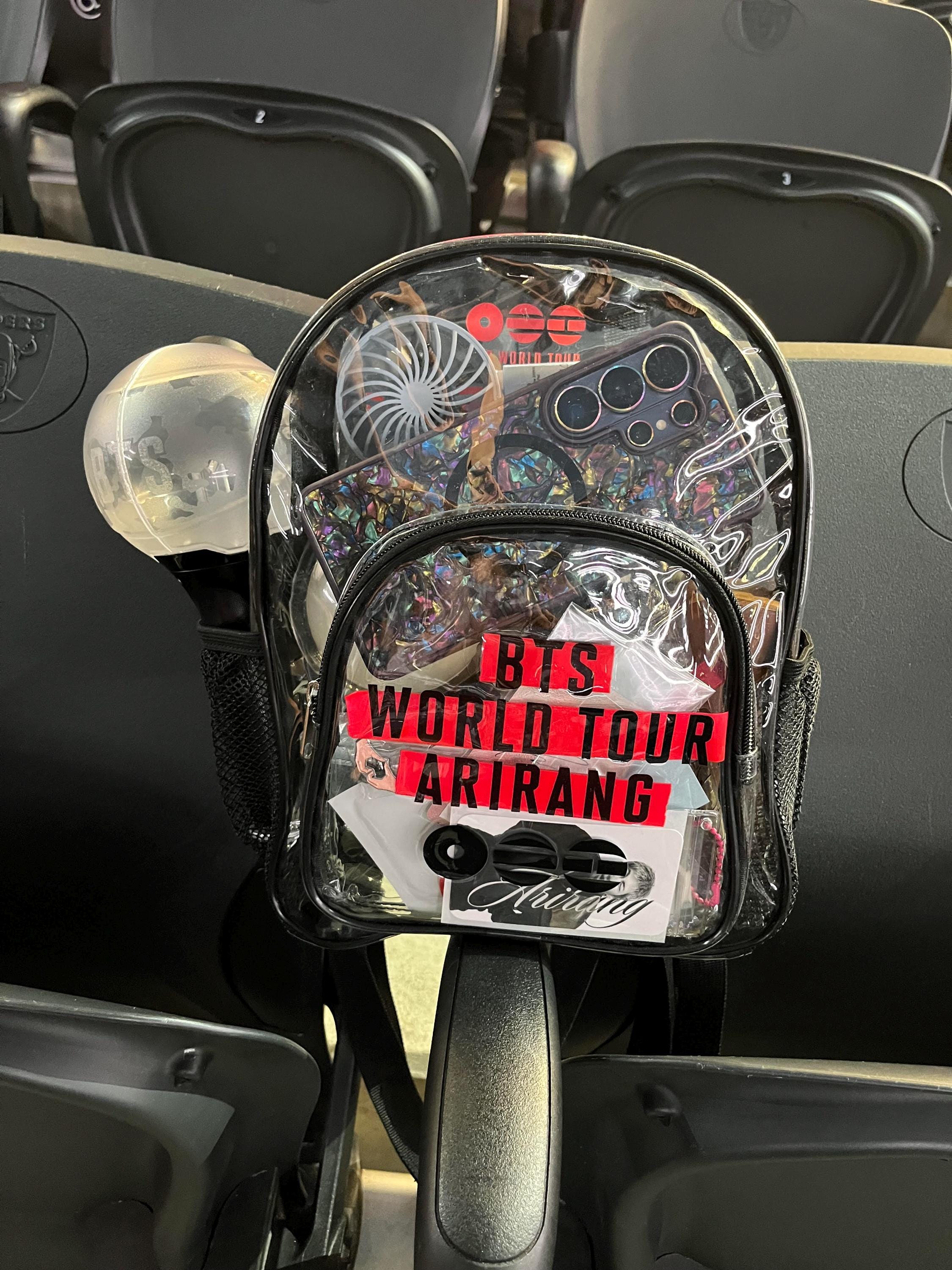 BTS Arirang World Tour Clear Backpack, Stadium Approved Concert