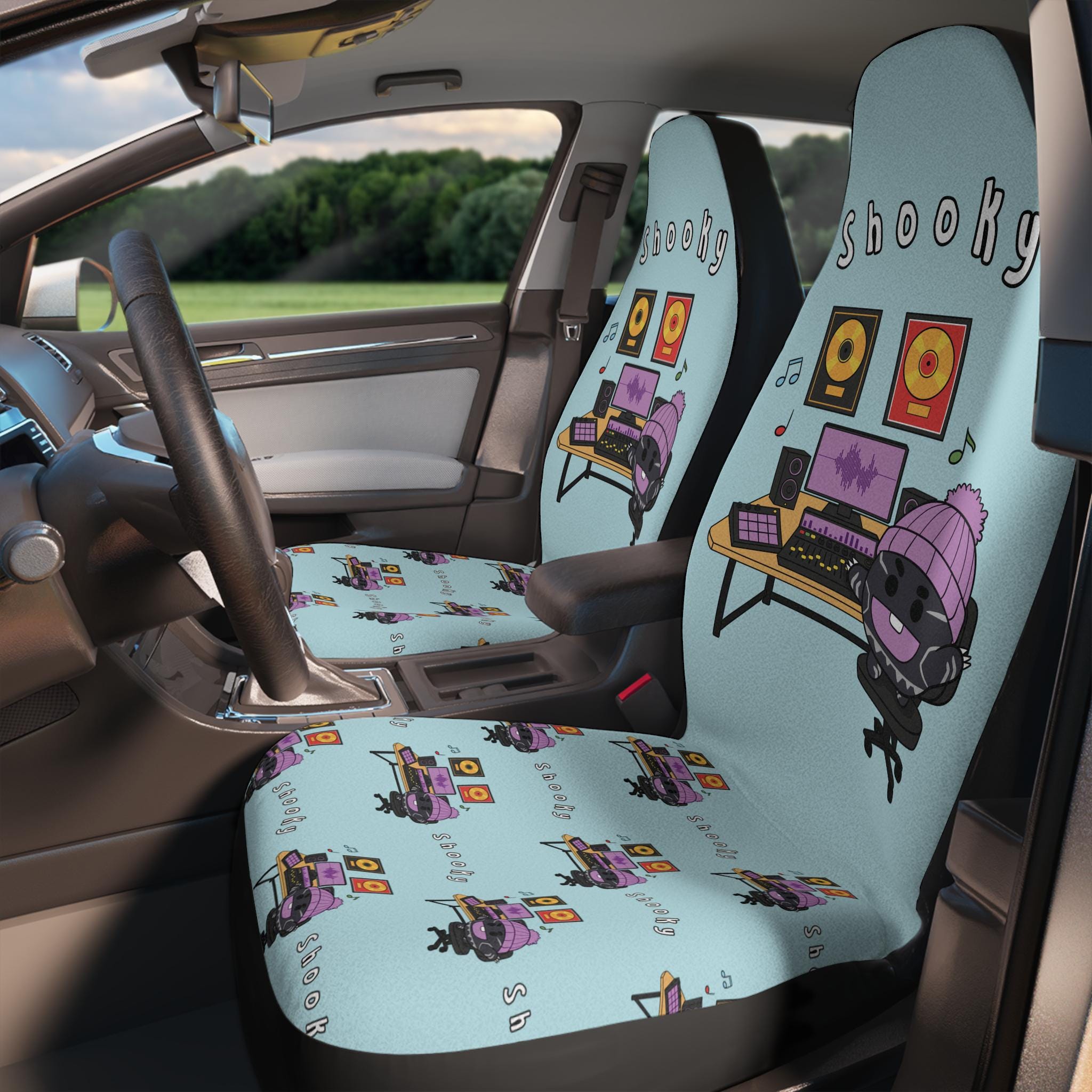 BT21 Shooky Car Seat Cover, BTS Suga Car Accessory, Cute Auto