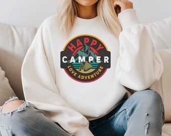 Sudadera Happy Camper: Jersey unisex de aventura