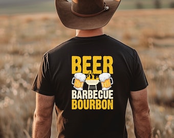 Camiseta de cerveza y bourbon con barbacoa