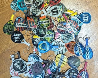 Llavero Mini Pala de Padel, reproducción de todas las palas, doble cara, Idea Regalo, Personalizado