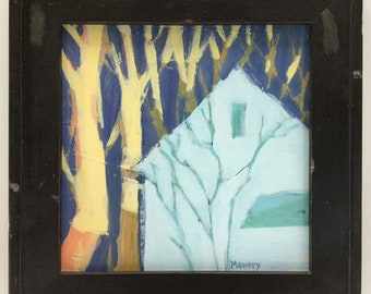 Another Storm Approaching - FRAMED Original Suburban Landscape Painting by Maryland artist Barb Mowery