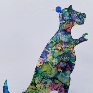 Tyrannosaurus Rex ornament recycled aluminum cans