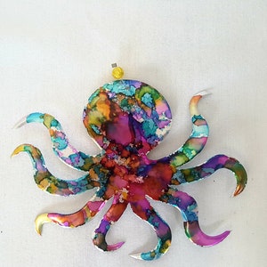 Octopus ornament recycled aluminum cans
