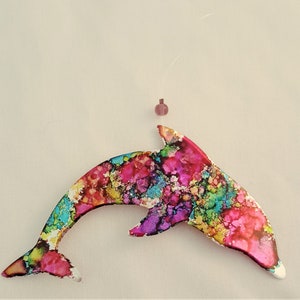Dolphin ornament recycled aluminum cans