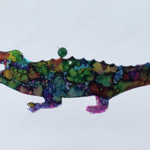 Alligator ornament recycled aluminum cans