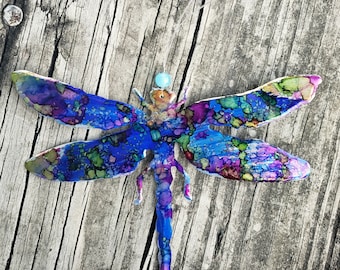 Dragonfly ornament recycled aluminum cans