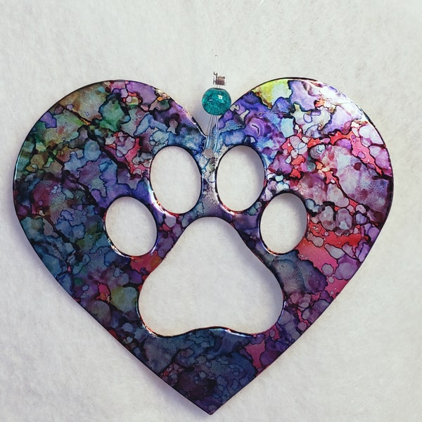 Paw Heart Ornaments Recycled Aluminum cans