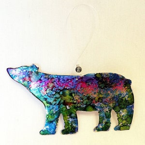 Polar Bear ornament recycled aluminum cans