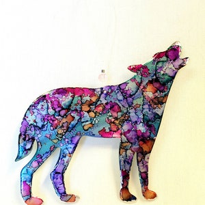 Howling Wolf ornament recycled aluminum cans