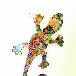 Gecko ornament recycled aluminum cans