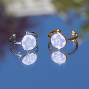 Real Forget Me Not Ring, Botanical Jewelry, Resin Flower Ring, Hypoallergenic, Nature Inspired Jewelry, Flower Jewelry, Gift For Her