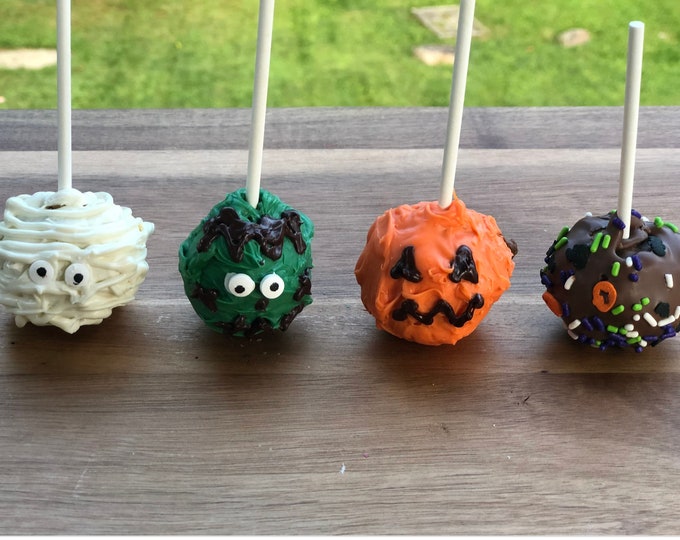 Halloween Fall Funfetti Cake Pops Pumpkins Frankenstein Sprinkles Ghost