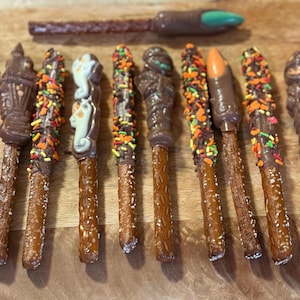 Halloween Themed Chocolate Covered Gourmet Pretzels Spooky Treats Ghosts