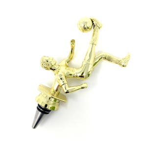 Soccer Trophy Wine Bottle Stopper - Stainless Steel Base