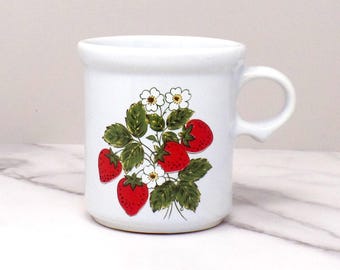 Vintage McCoy Strawberry Country Ceramic Mug (1412), 8 oz (1980s)