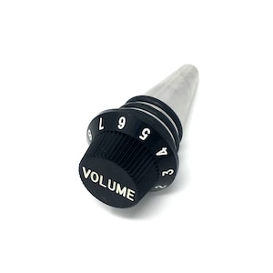 Guitar Volume Knob (Strat) Wine Bottle Stopper with Stainless Steel Base Made in the USA, Upcycled Gift for Guitar Player Musician Rocker