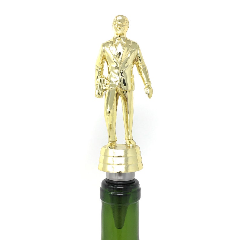 Salesman Trophy Wine Bottle Stopper Stainless Steel Base image 3