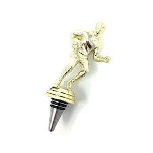 Rugby Trophy Wine Bottle Stopper - Stainless Steel Base