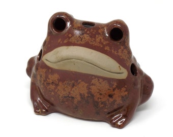 Vintage Japanese Enesco Ceramic Toad with Holes