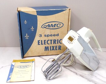 Vintage AMC Handheld Electric Mixer (596-INO) Original Box and Documents (1964)