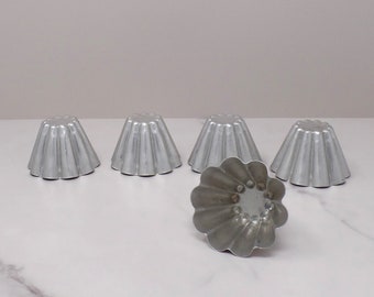 Vintage Individual Aluminum Gelatin / Jello Molds - Set of 5, Unmarked (1950s)